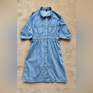 Blue Denim Button-Up Dress